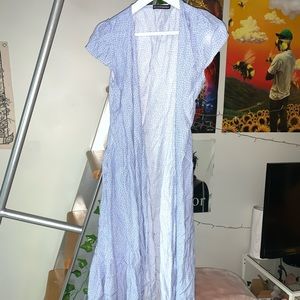 Brandy Melville Long Blue Tie up dress